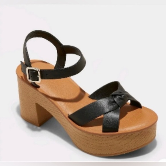 NWT Universal Thread™ Women's Valerie Platform Heels  Black - Picture 1 of 3